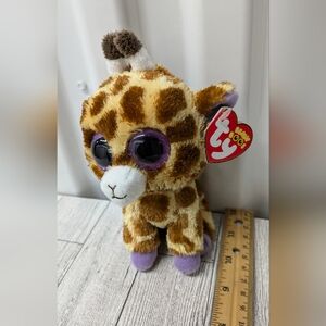 Ty Beanie Boos Giraffe Plush - Brown and Purple safari